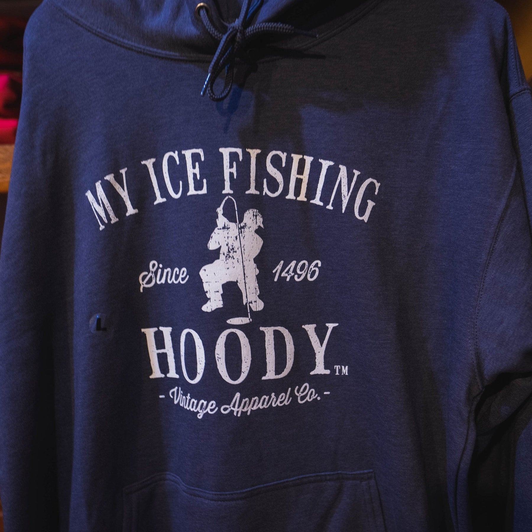 My Ice Fishing Hoody Heather Grey / S