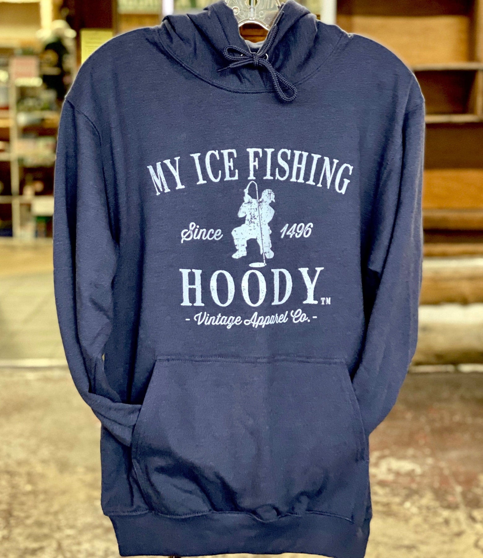 My Ice Fishing Hoody Heather Grey / S